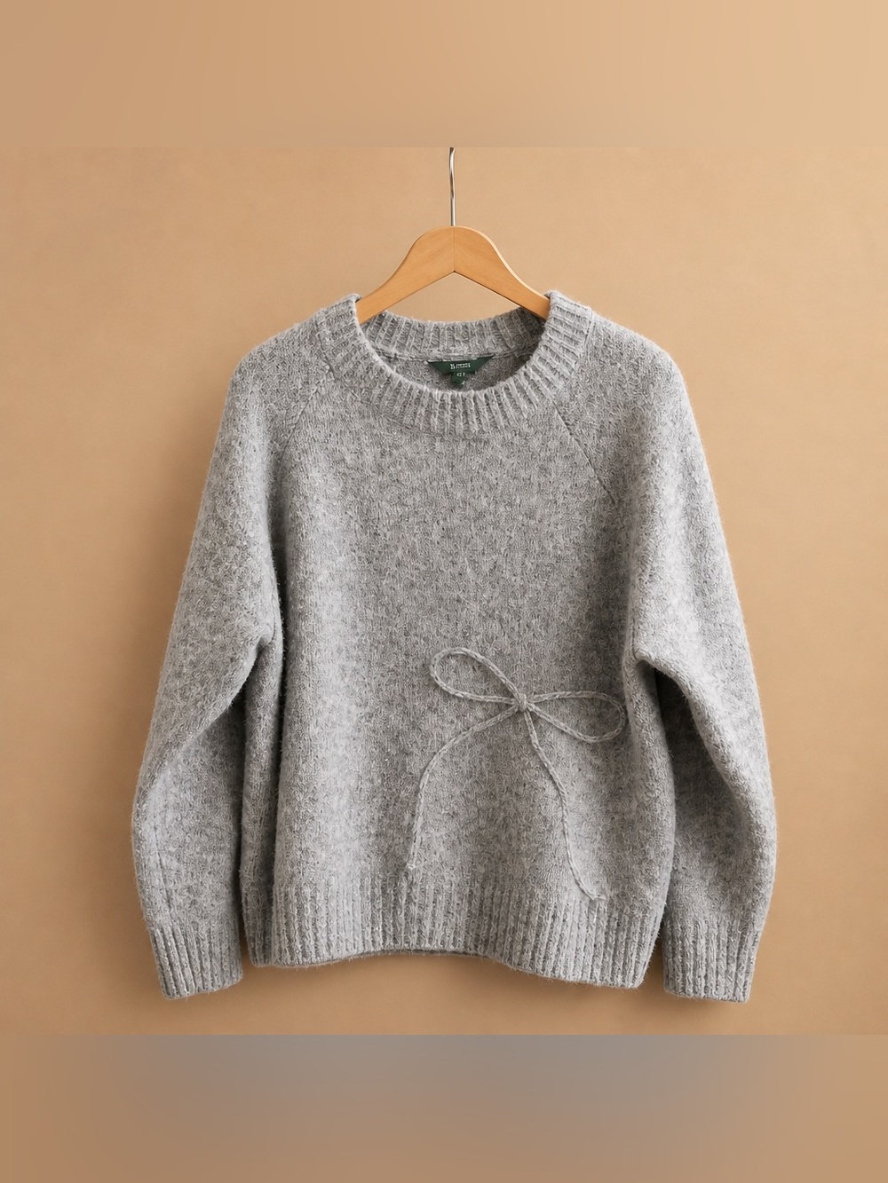 Terra & Sky Women's 1X Plus Bow Stitch Crewneck Knit Sweater